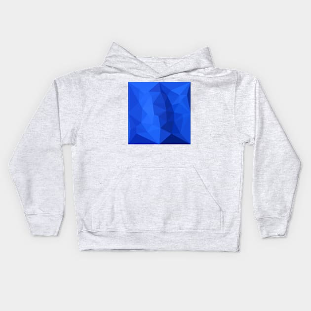 Bright Navy Blue Abstract Low Polygon Background Kids Hoodie by retrovectors